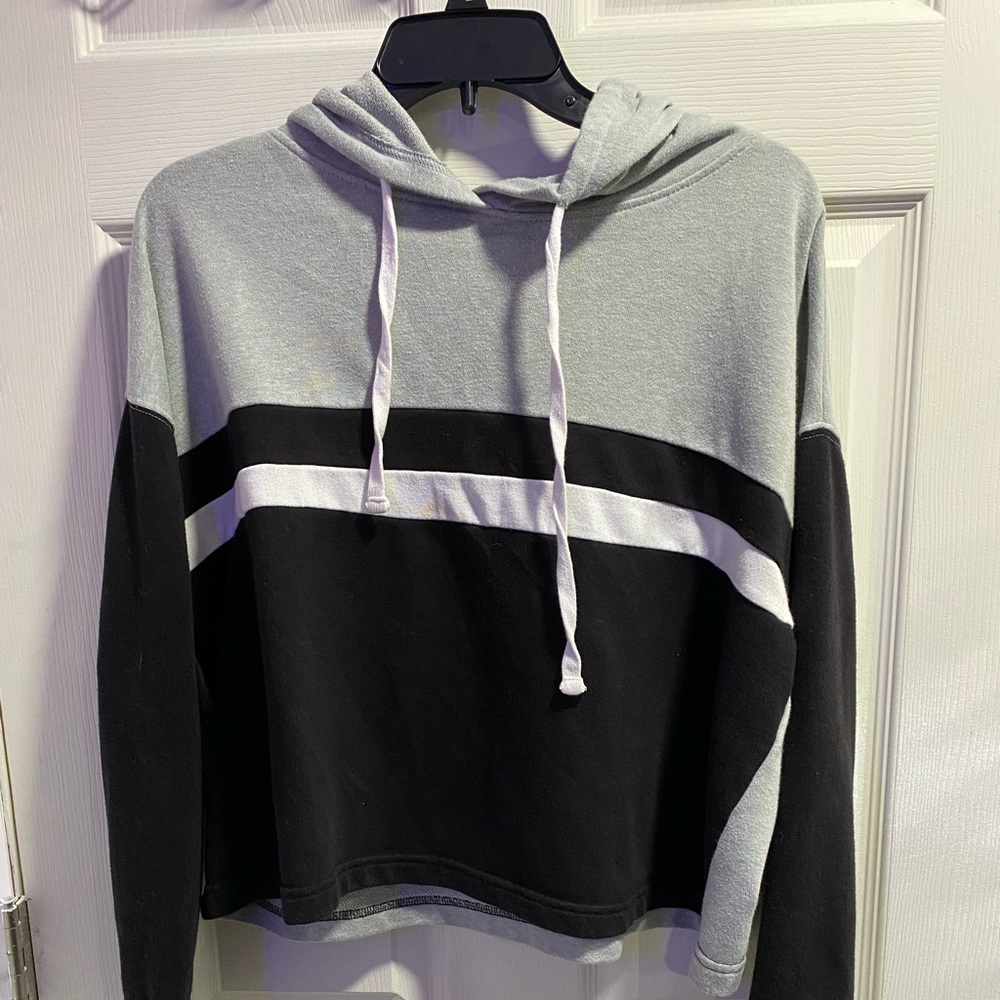 This is a cropped hoodie